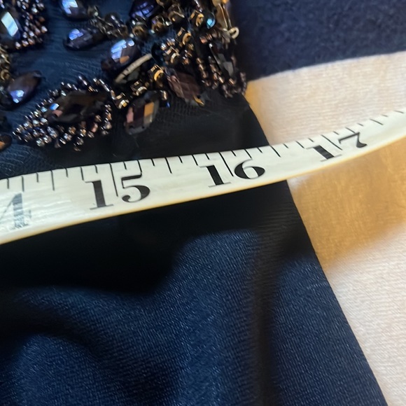 Lucci Lu Size 14 Sequined full length gown. Wedding/Special Occasion. Navy - Picture 11 of 16